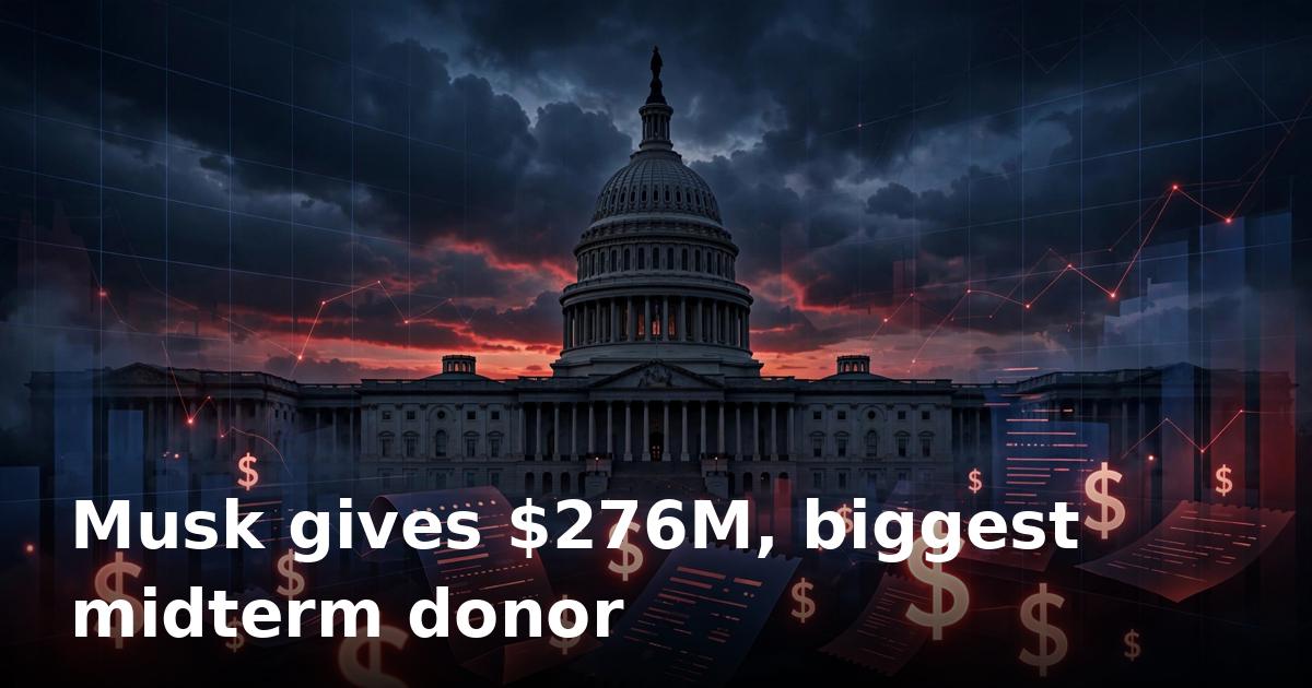 Elon Musk gives $276M to Republicans, becomes biggest 2026 midterm donor