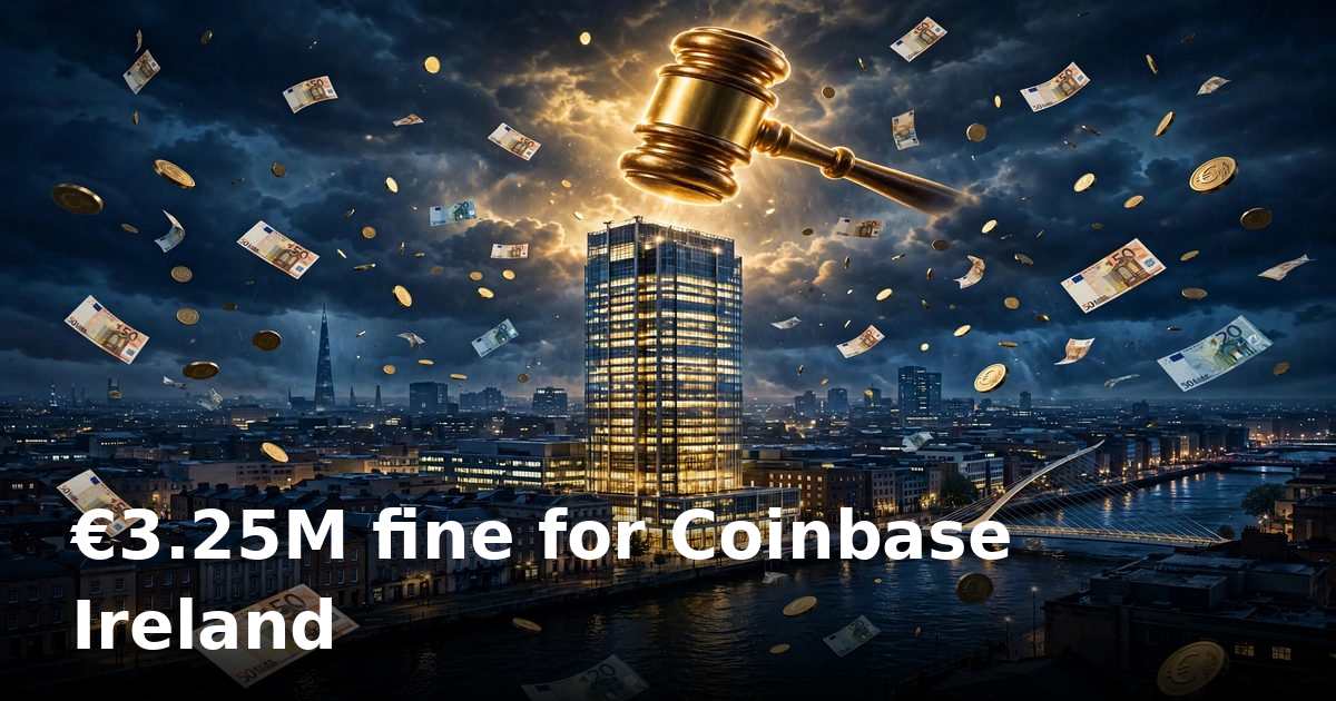 Coinbase Ireland fined €3.25 million over customer-fund safeguards