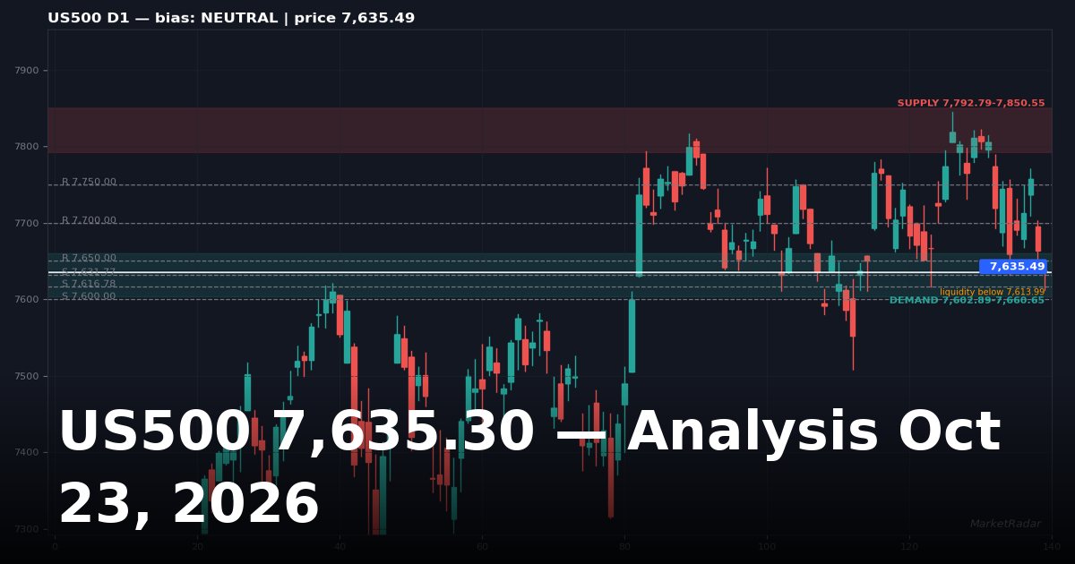 US500 Analysis Today: Key Levels, Chart and Outlook for October 23, 2026