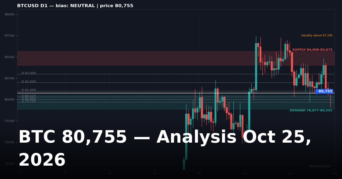 Bitcoin Price Analysis: BTCUSD Key Levels and Outlook for October 25, 2026