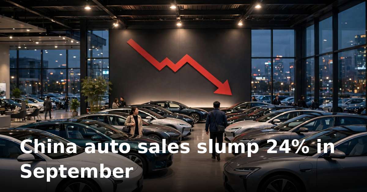 China passenger vehicle sales slump 24% in September, NEV share hits record 67%