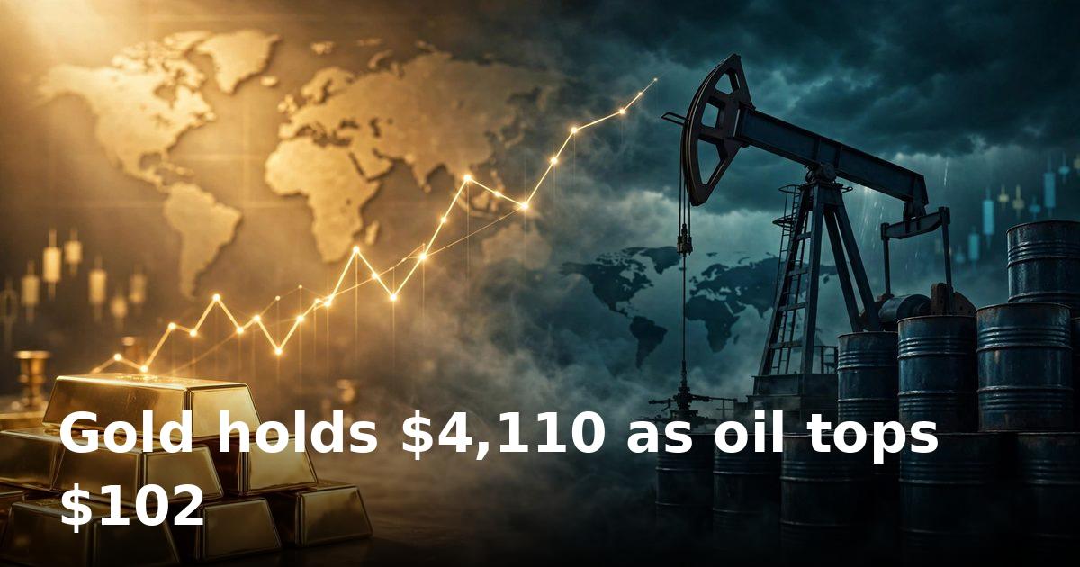 Gold recovers above $4,110 after stop-hunt dip as oil jumps on Iran strike report