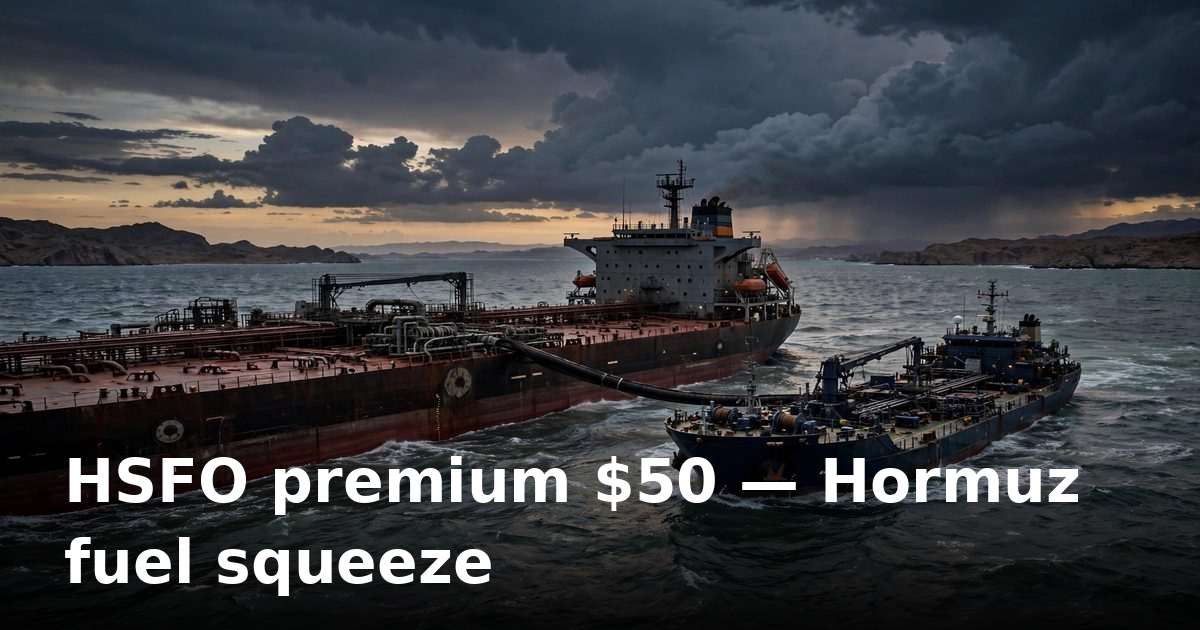 HSFO premium hits $50/ton as Hormuz ship-fuel squeeze tightens, Vitol says