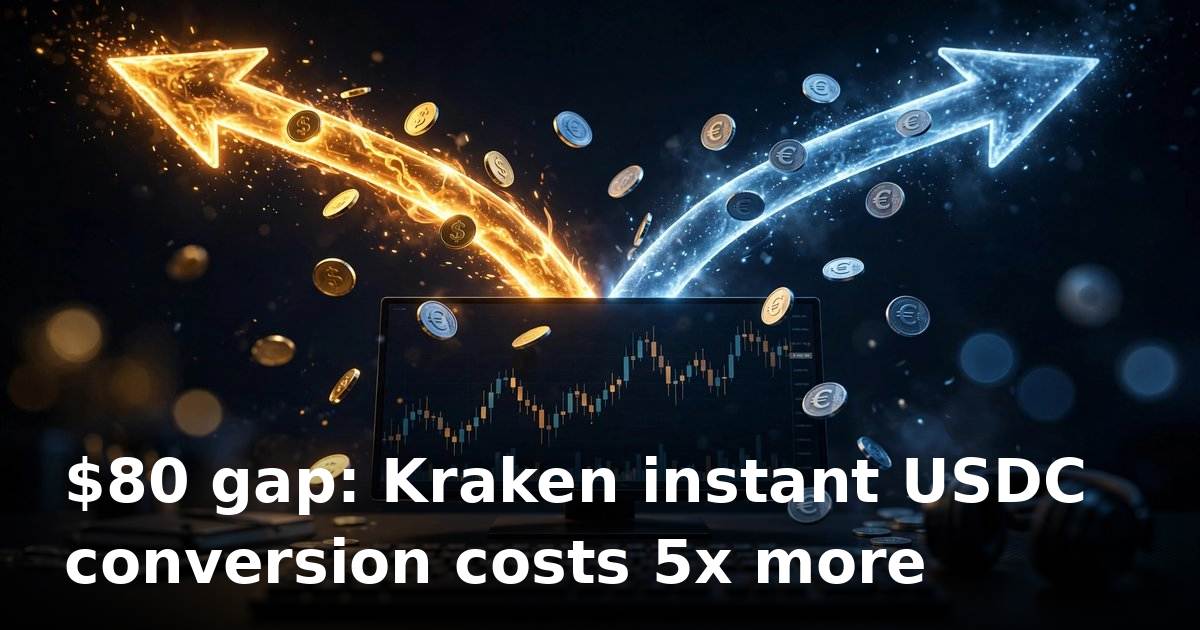 Kraken's $80 fee gap: instant USDC conversion costs 5x the order-book route