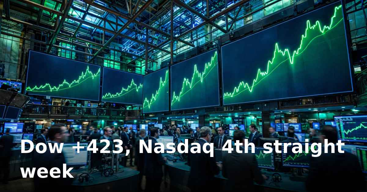 Nasdaq posts fourth straight weekly gain as Dow jumps 423 points to 51,660