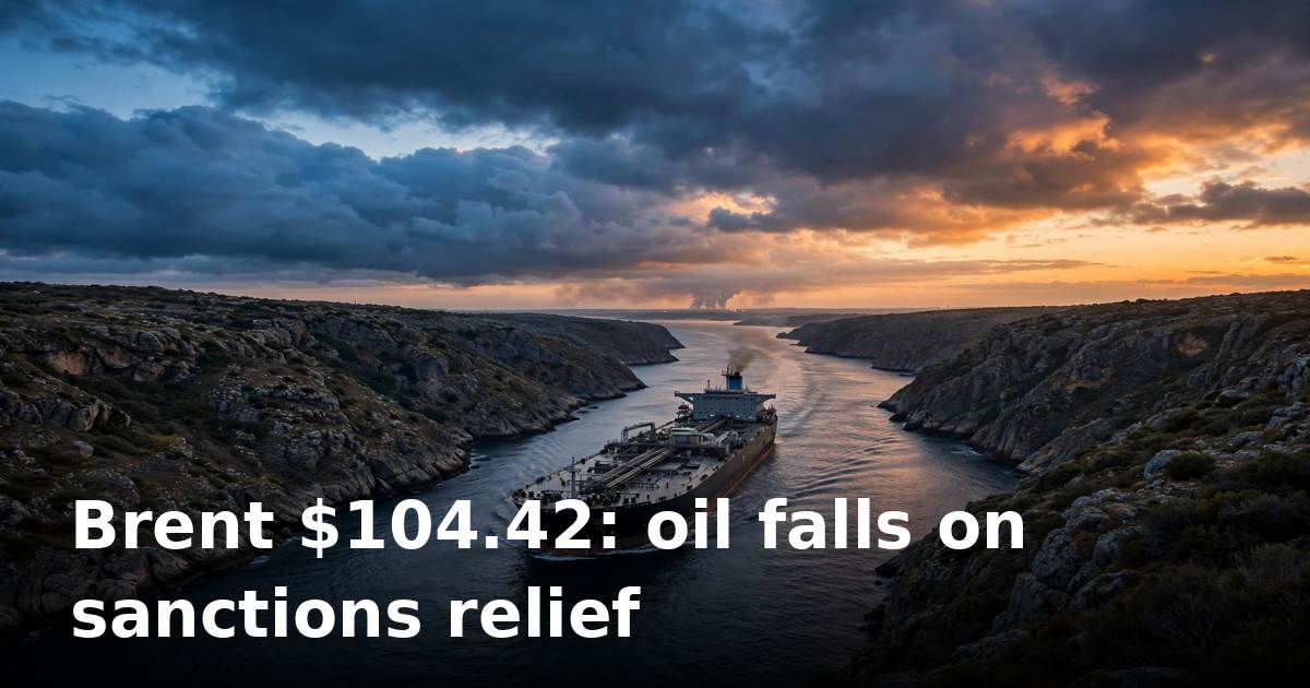 Oil price today: Brent falls to $104.42 as Hormuz attacks meet US sanctions relief