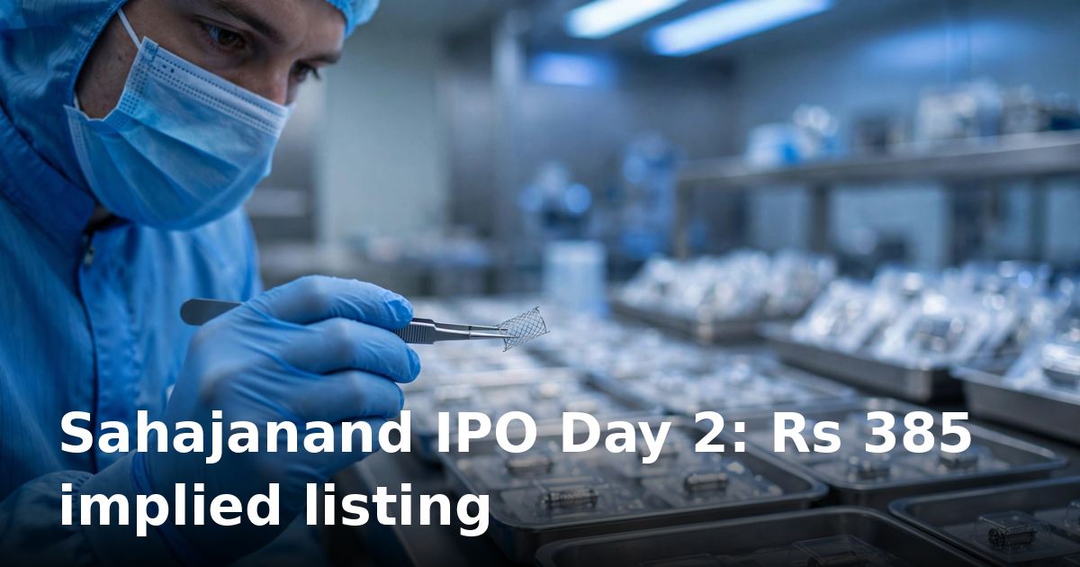 Sahajanand Medical IPO day 2: 12% GMP, muted 34% day-1 subscription