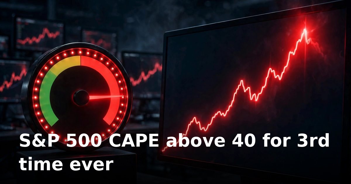 S&P 500 CAPE tops 40: 3rd such extreme in 156 years as history warns