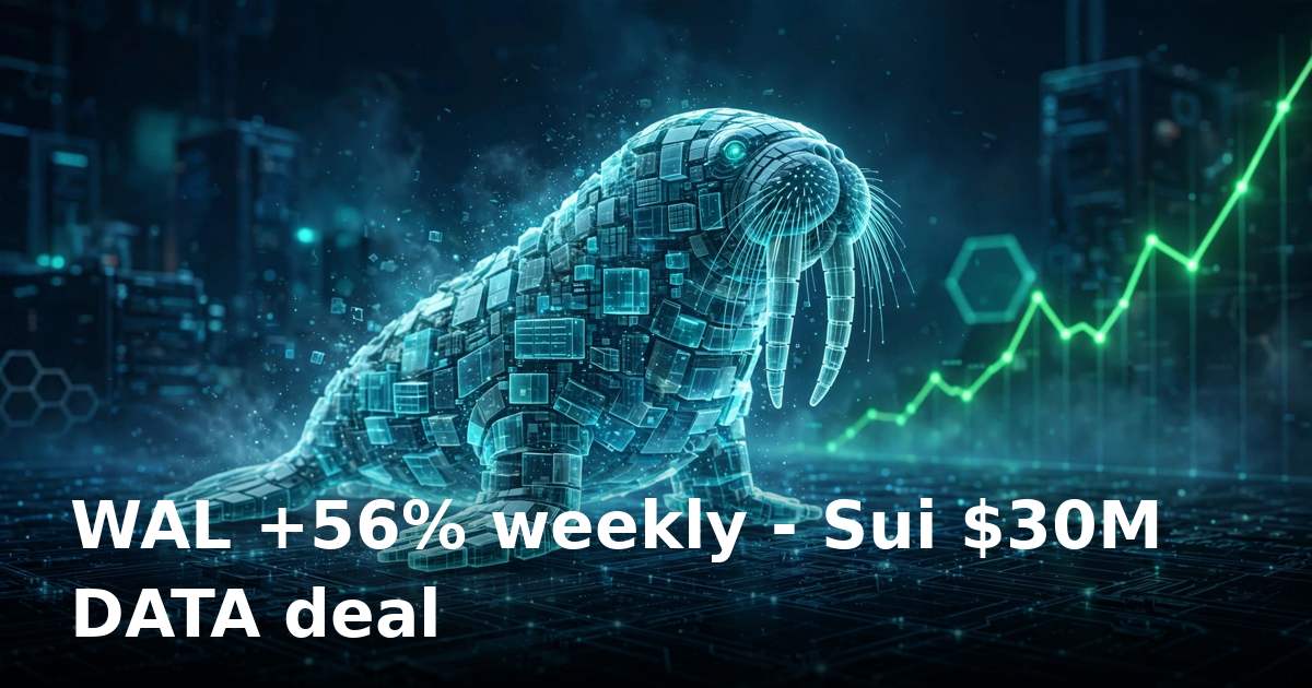 Walrus (WAL) holds 56% weekly gain as Sui's $30M DATA Network deal names it default storage layer